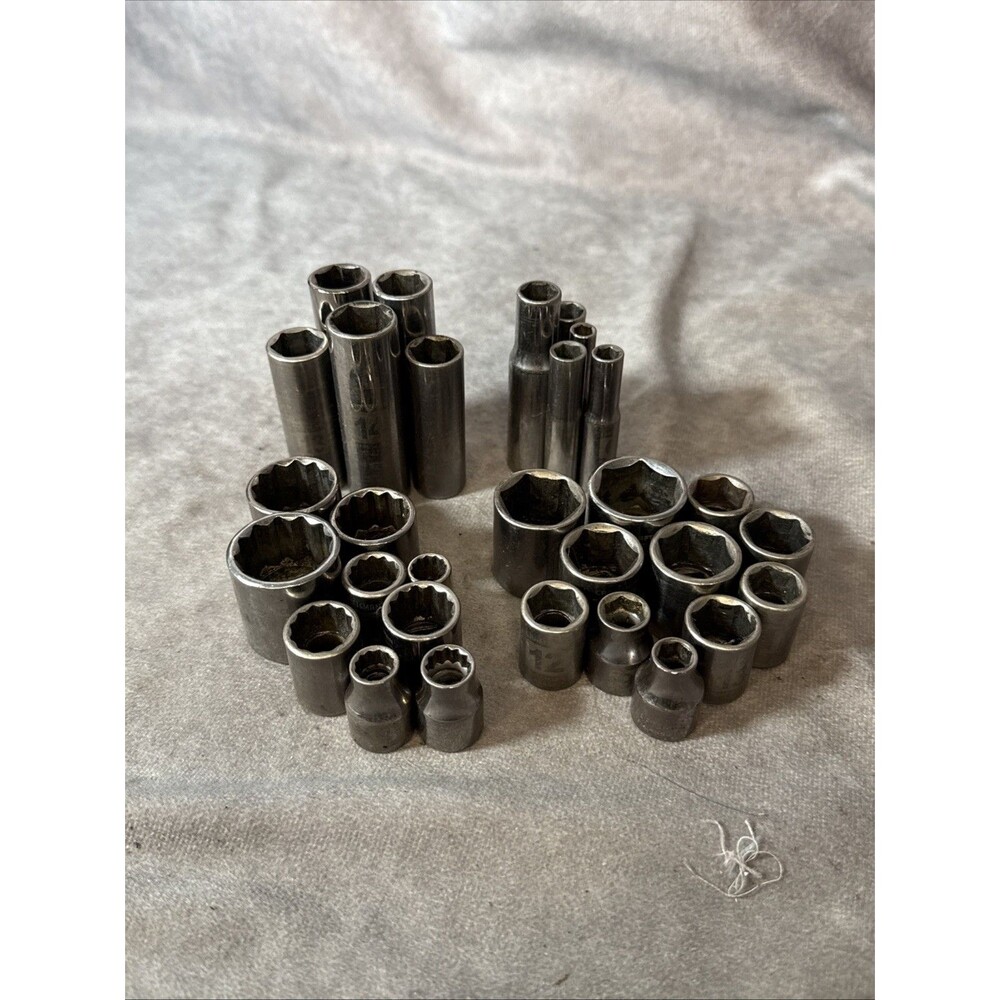 Craftsman 1/2, 3/8 Drive Socket Lot 30 Pc. Easy Read